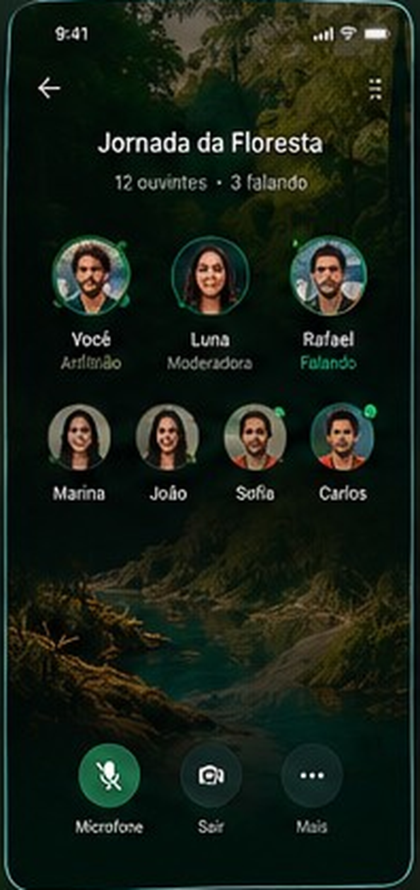 Tela conceitual de sala de voz