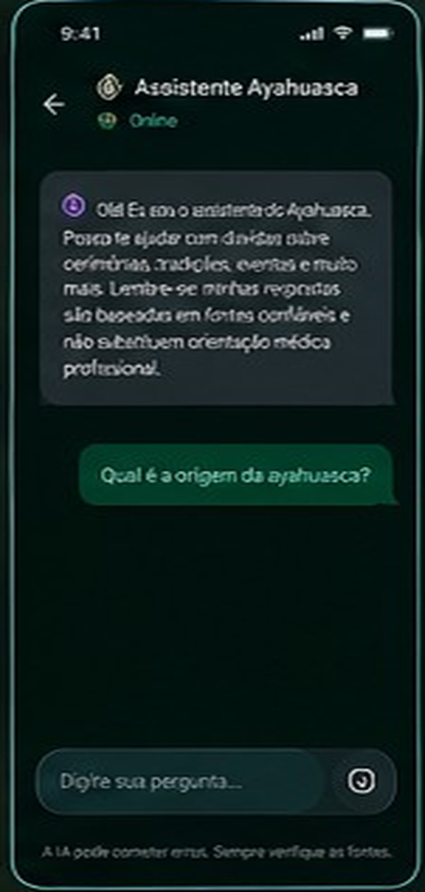 Tela conceitual do assistente de IA