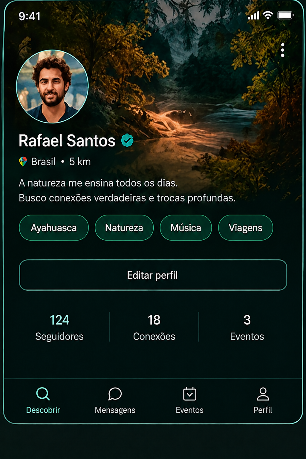 Tela de perfil de usuário